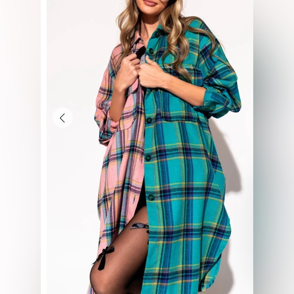 Dressed In Lala oversized Zuri Flannel S/M Sold Out!!